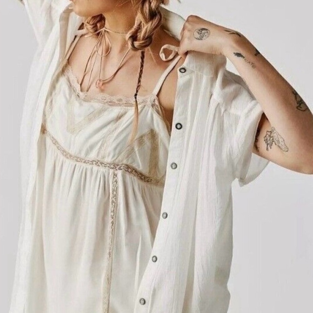 We the Free Float Away Relaxed Fit Blouse Small NWT